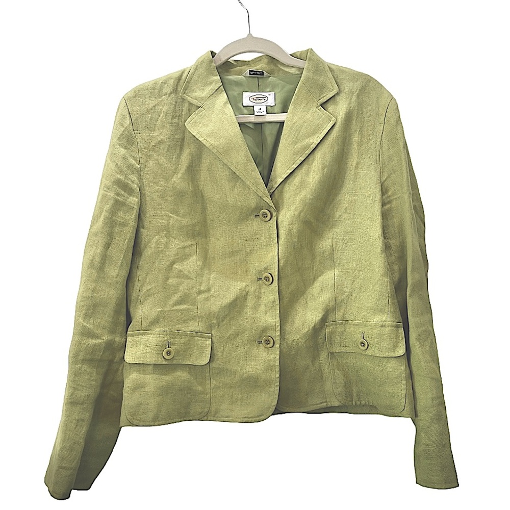 Talbots 100% Irish Linen Leaf Green‎ Blazer